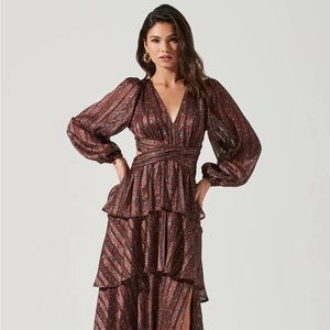 ASTR Floral Tiered Maxi Dress